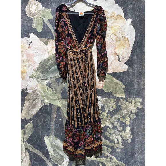 New Farm Rio for Anthropologie Side Slit Maxi Dress Size 2xs - Picture 6 of 8